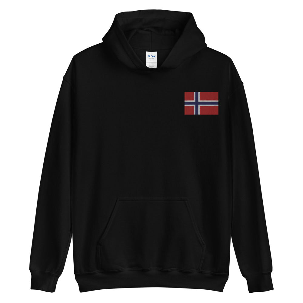 Norwegian Flag Embroidered Unisex Hoodie Scandinavian Design Studio