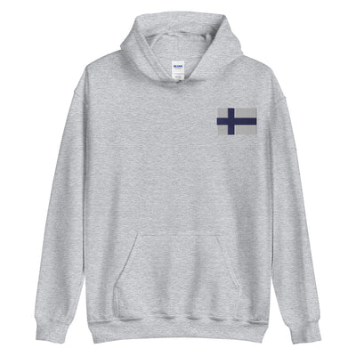 Finnish Flag Embroidered Unisex Hoodie Scandinavian Design Studio