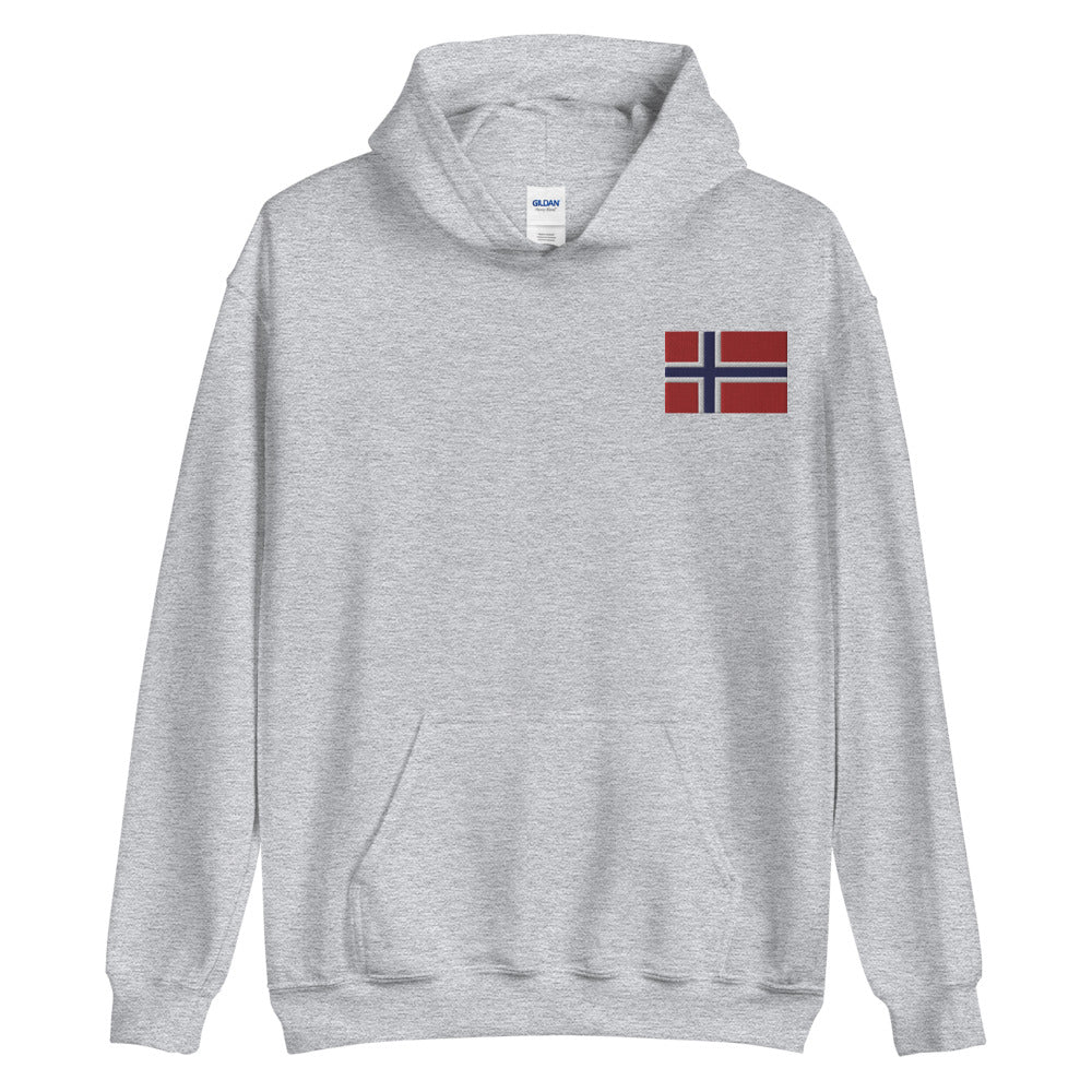 Norwegian Flag Embroidered Unisex Hoodie Scandinavian Design Studio