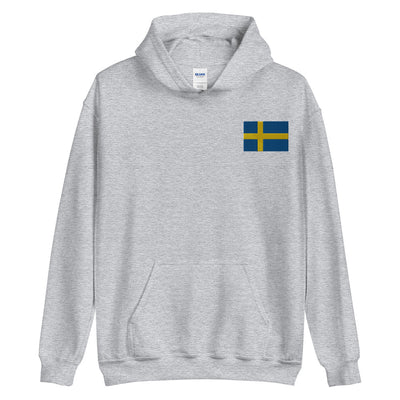 Swedish Flag Embroidered Unisex Hoodie Scandinavian Design Studio