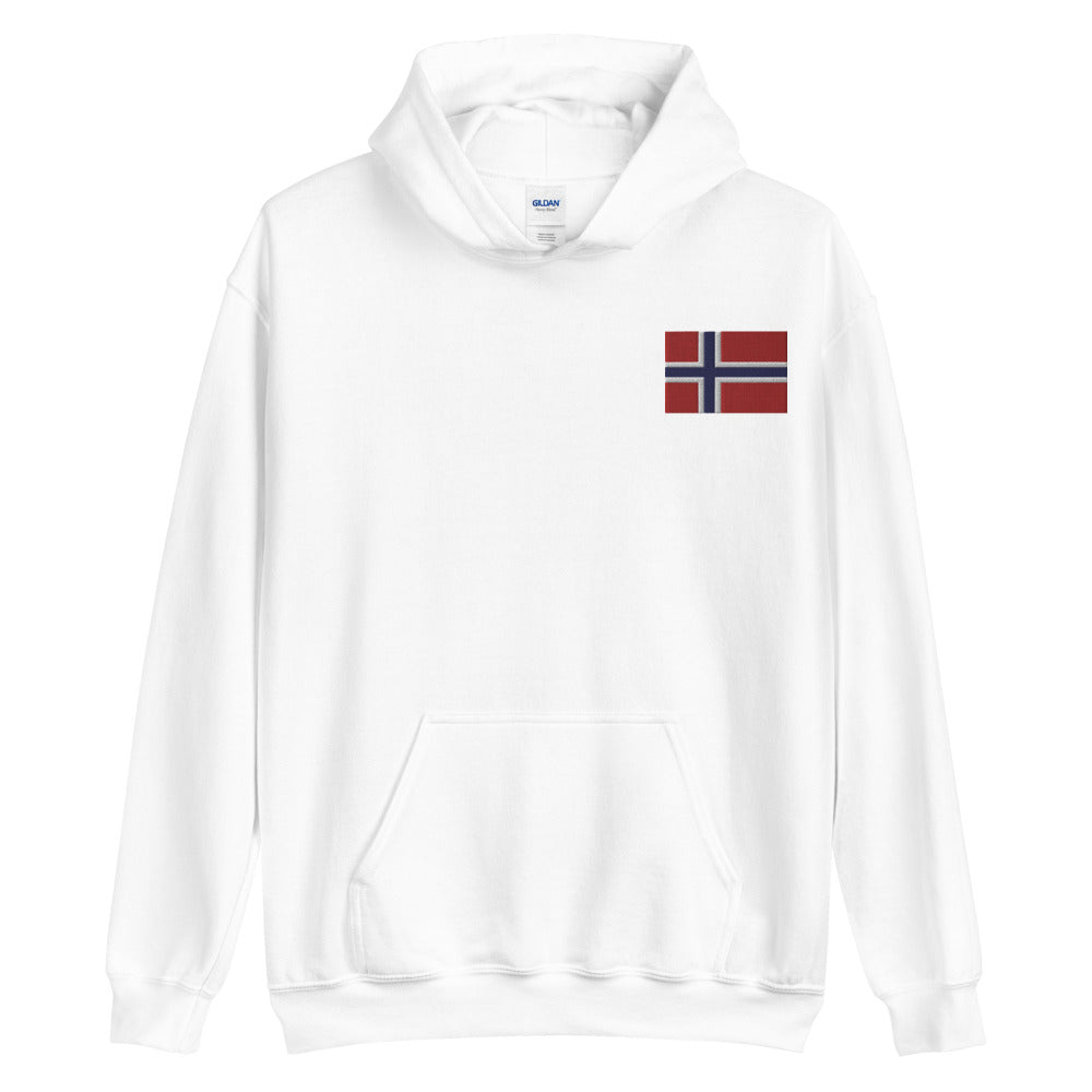 Norwegian Flag Embroidered Unisex Hoodie Scandinavian Design Studio