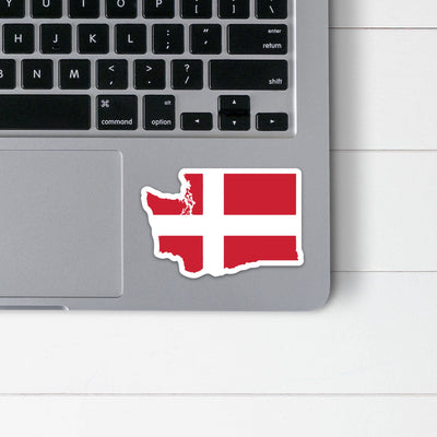 Washington Danish Flag Sticker Scandinavian Design Studio