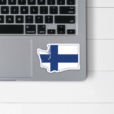 Washington Finnish Flag Sticker Scandinavian Design Studio