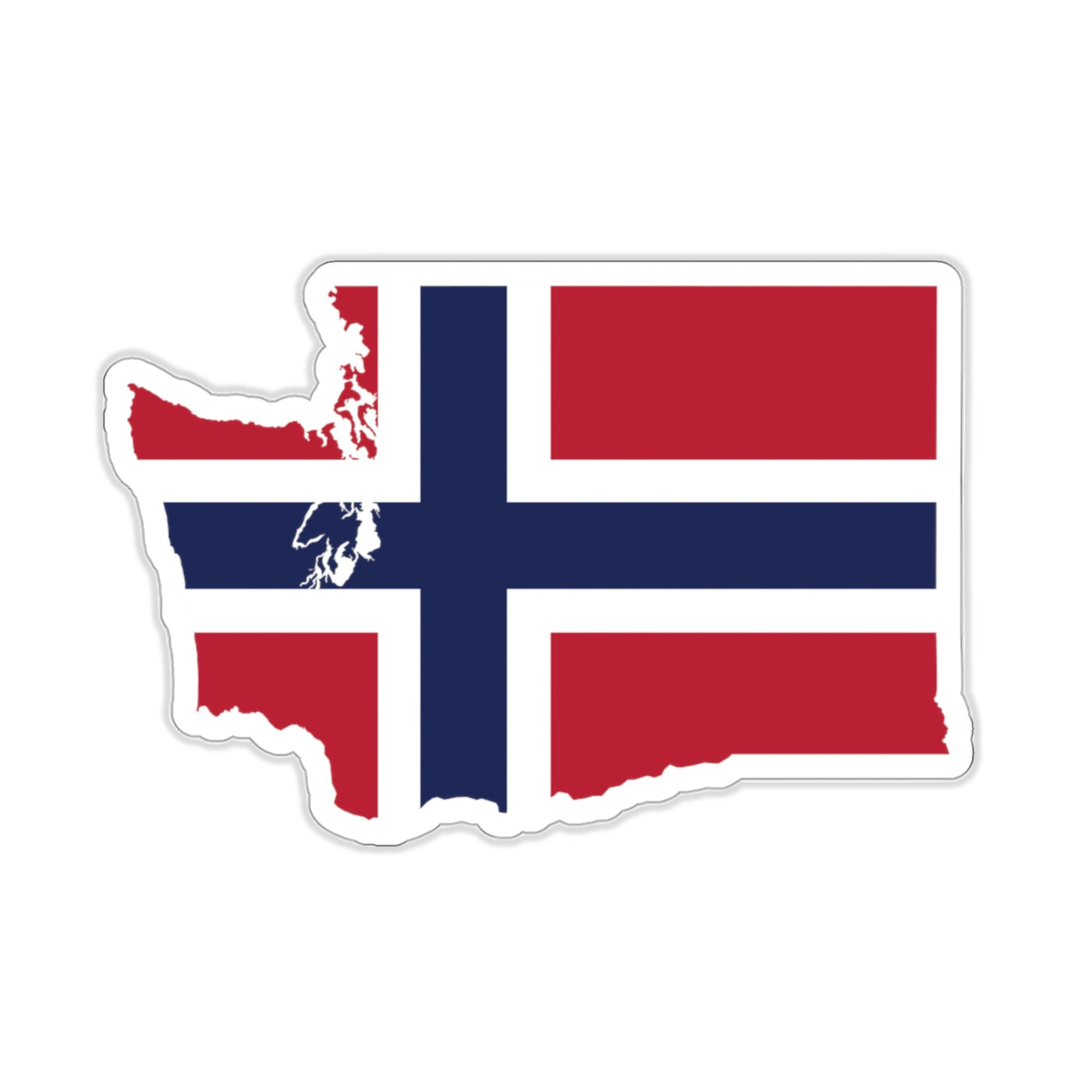 Washington Norwegian Flag Sticker Scandinavian Design Studio