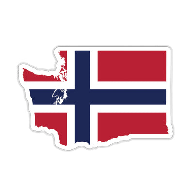 Washington Norwegian Flag Sticker Scandinavian Design Studio